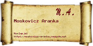 Moskovicz Aranka névjegykártya